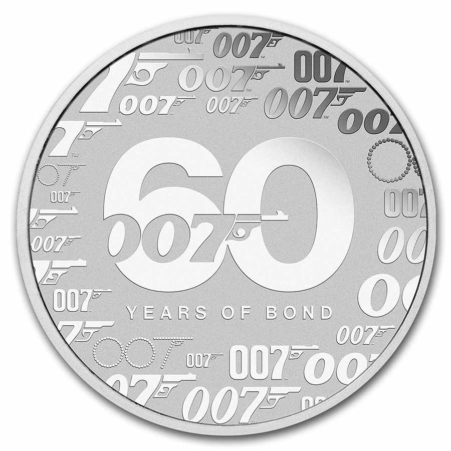 2022 Tuvalu 1 oz Silver 60 Years of James Bond 007 BU