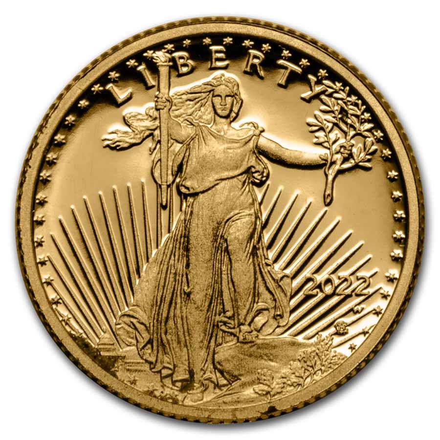 2022-W 1/10 oz Proof American Gold Eagle (w/Box & COA)