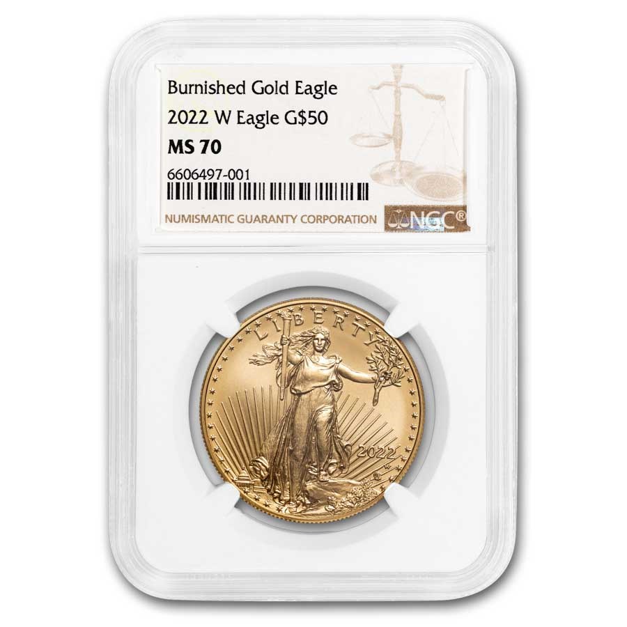 2022-W 1 oz Burnished Gold Eagle MS-70 NGC