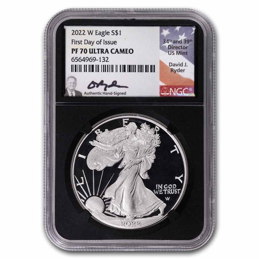 2022-W 1 oz Proof Silver Eagle PF-70 NGC (FDI, Ryder)