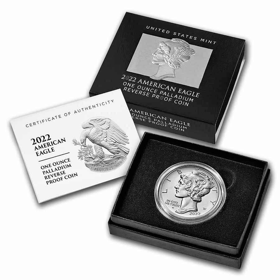 2022-W 1 oz Reverse Proof American Palladium Eagle (w/Box & COA)