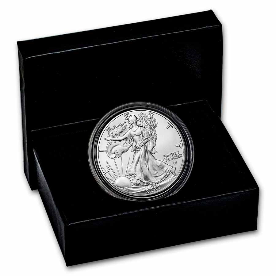 2022-W Burnished American Silver Eagle (w/Box & COA)