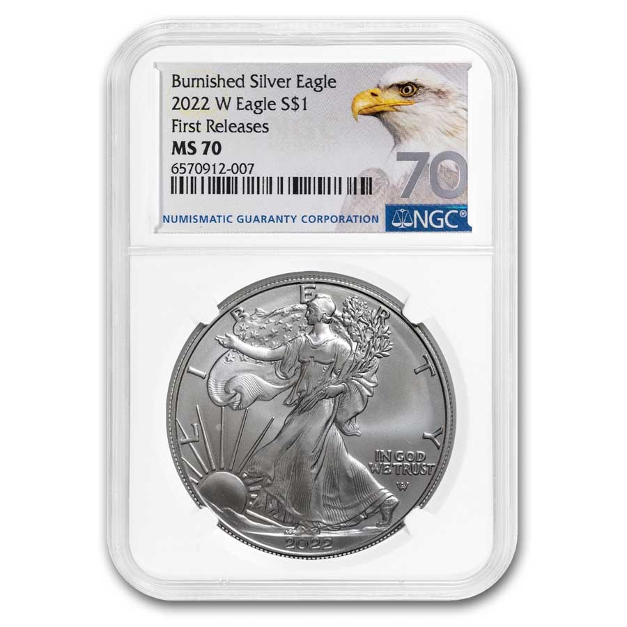 2022-W Burnished Silver Eagle SP-70 NGC