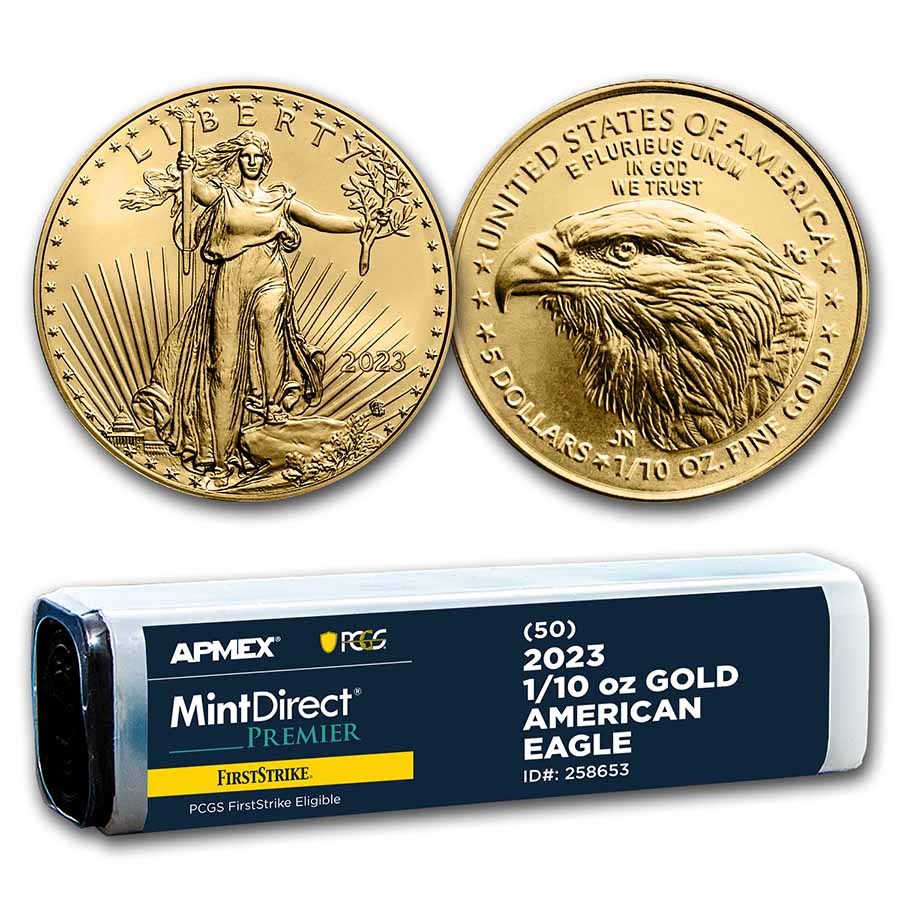 2023 1/10 oz American Gold Eagles (50-Coin MDP® + PCGS FS® Tube)