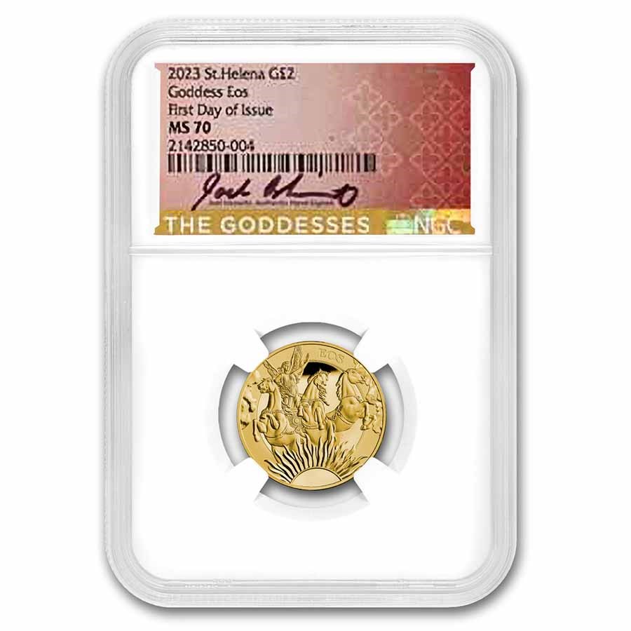 2023 1/4 oz Gold Goddesses: Eos and the Horses MS-70 NGC (FDI)