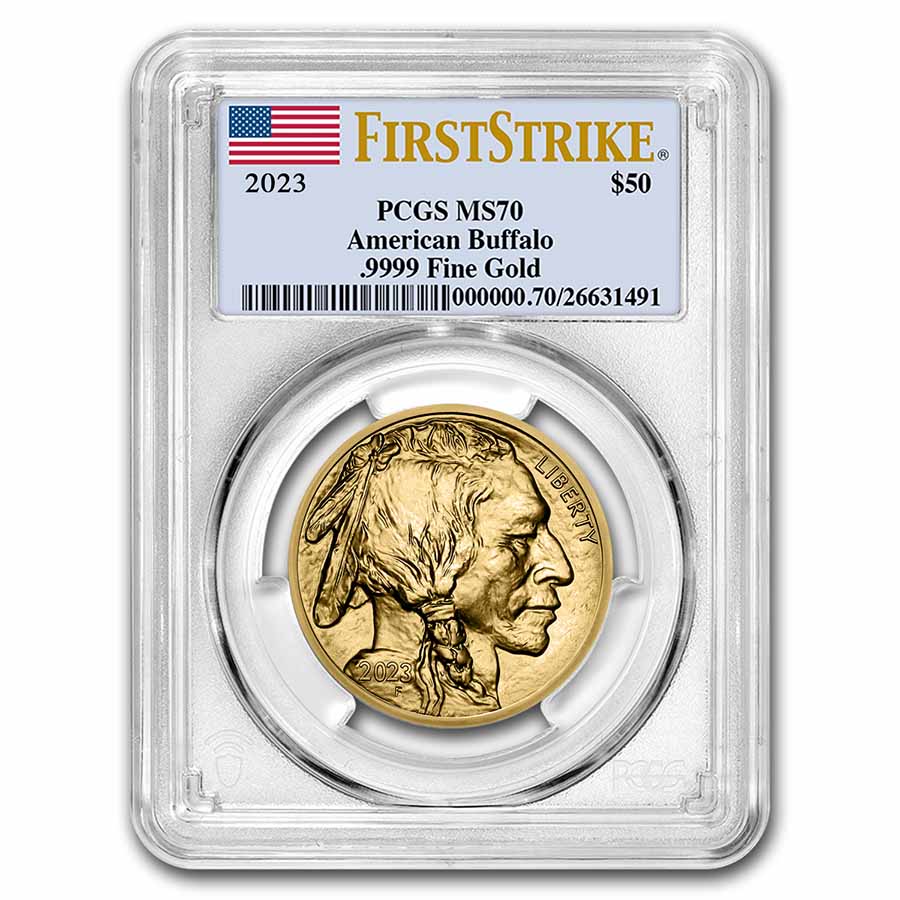 Buy 2023 1 oz Gold Buffalo MS 70 PCGS FirstStrike APMEX