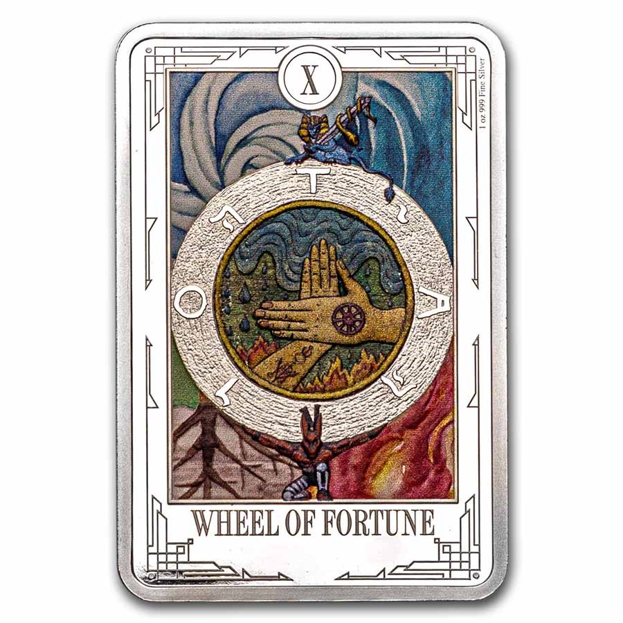 2023 1 oz Silver $2 Tarot Cards: Wheel of Fortune