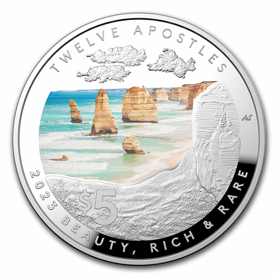 2023 1 oz Silver $5 AUS Twelve Apostles Domed Proof (Box & COA)