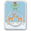 2023 1 oz Silver Colorized Round - Deer Under Mistletoe & Snow