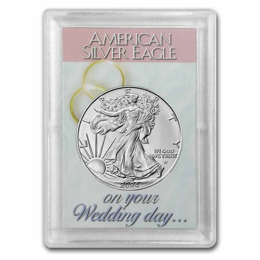 2023 1 oz Silver Eagle - w/Harris Holder, Wedding Day Design