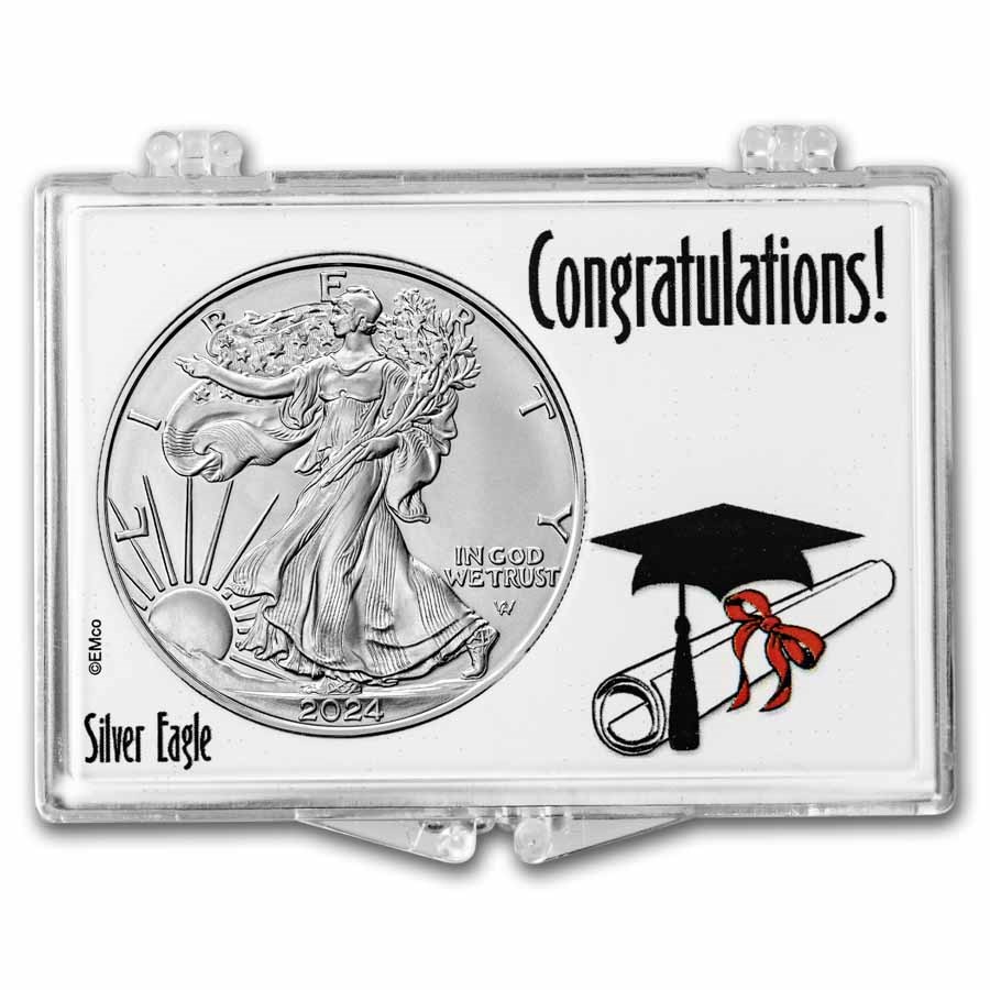 2023 1 oz Silver Eagle - w/Snap-Lock, Congratulations Graduate