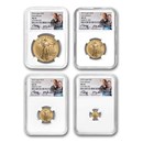 2023 4-Coin American Gold Eagle Set MS-70 NGC (ER, Moy & Ryder)