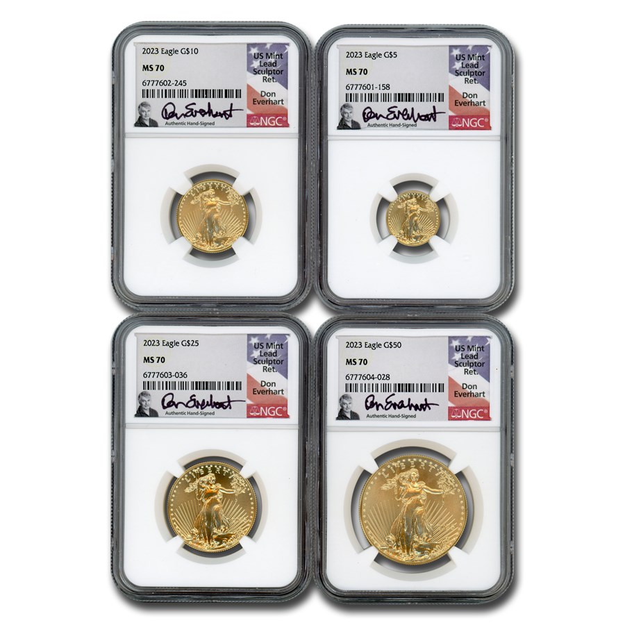 2023 4Coin American Gold Eagle Set MS70 NGC (Everhart)