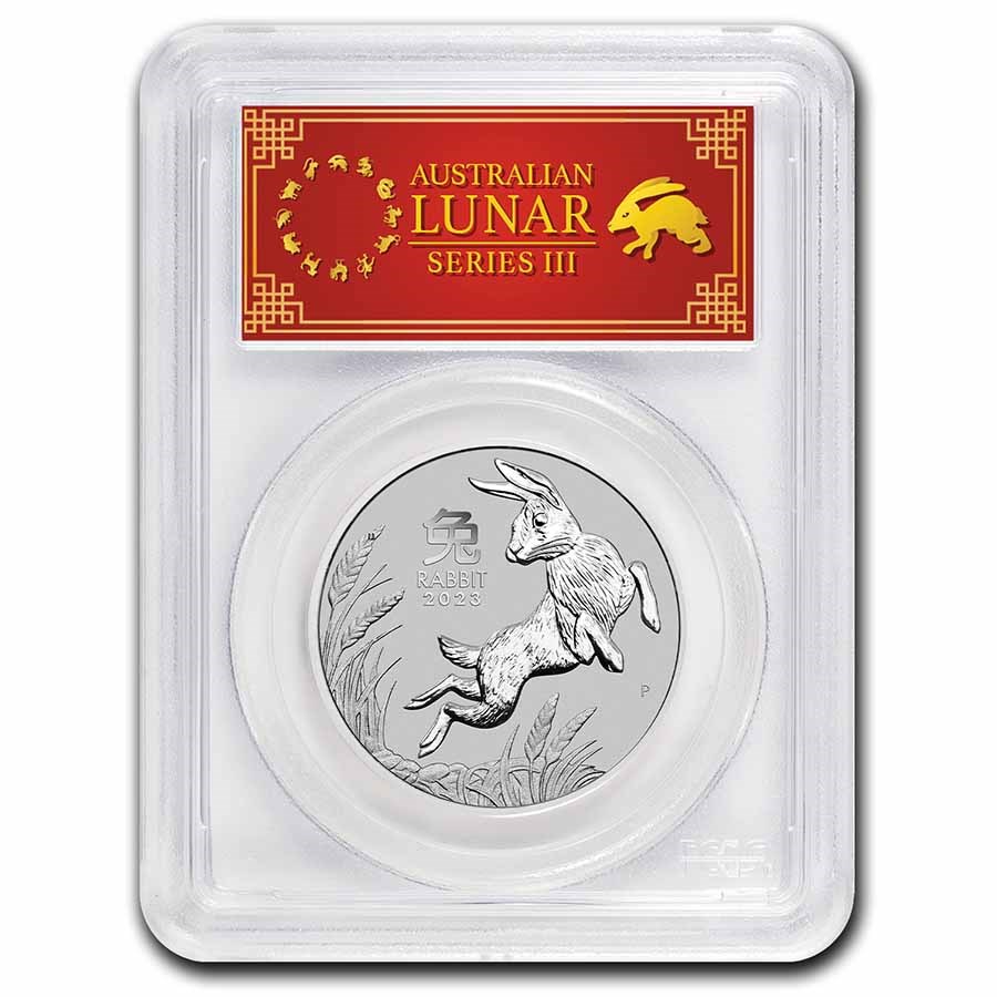 2023 AUS 1 oz Platinum Lunar Rabbit MS-70 PCGS (FS, Red Label)