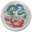 2023 AUS 1 oz Silver Dragon & Koi Vivid Colorized BU (in Capsule)