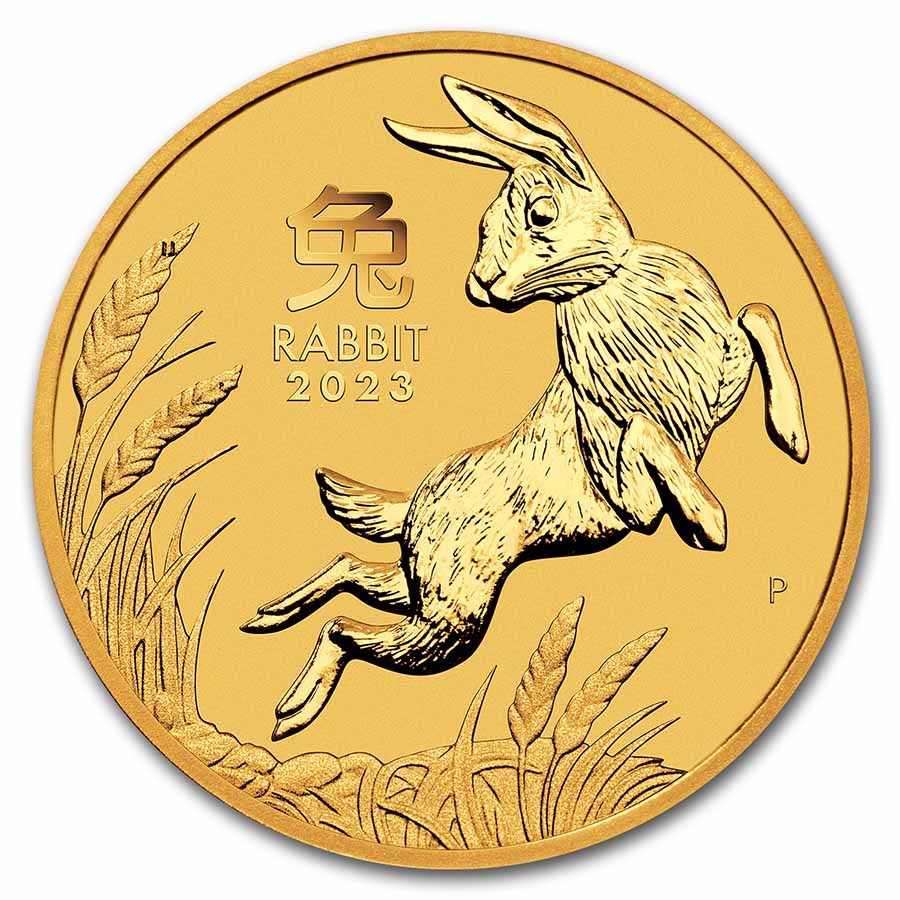 2023 Australia 1/10 oz Gold Lunar Rabbit BU (Series III)