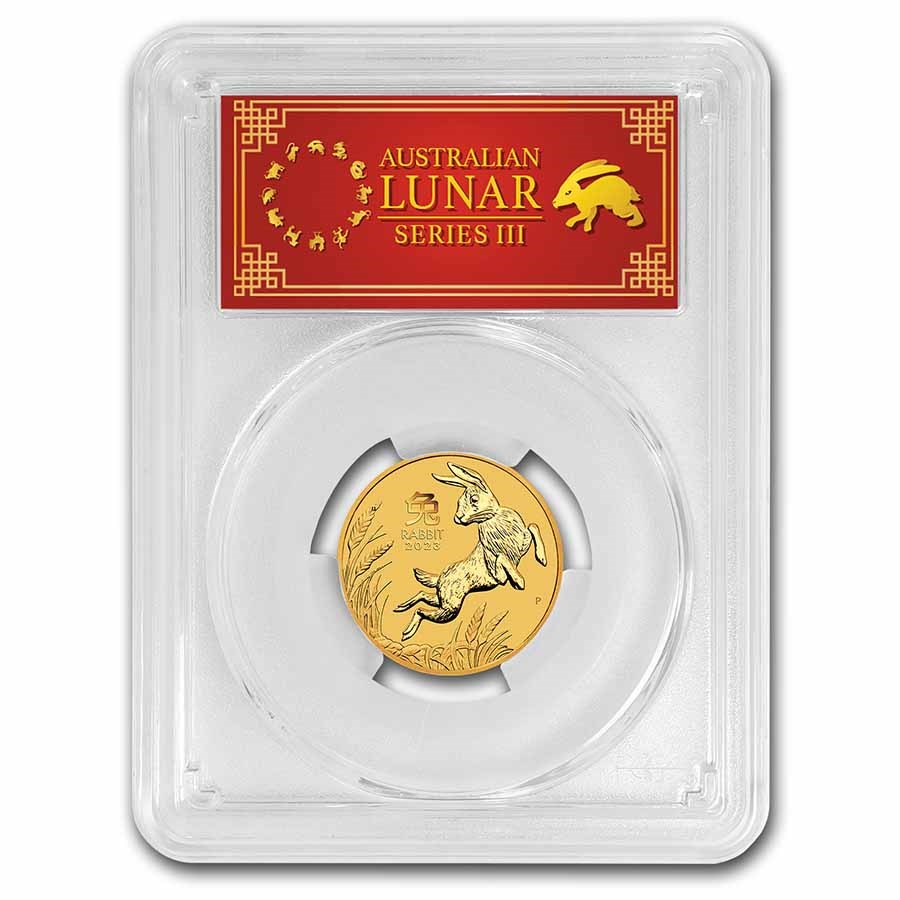 2023 Australia 1/4 oz Gold Lunar Rabbit MS-70 PCGS (FS Red Label)