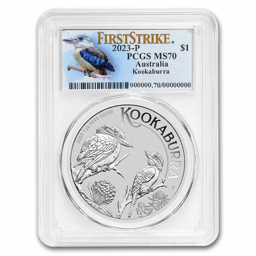 2023 Australia 1 oz Silver Kookaburra MS-70 PCGS (FS, Kook Label)