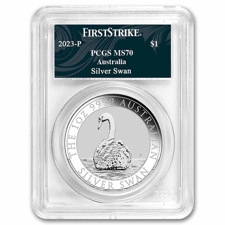 2023 Australia 1 oz Silver Swan MS-70 PCGS (FS, Swan Label)