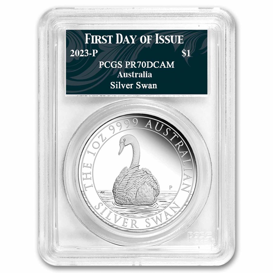 2023 Australia 1 oz Silver Swan PR-70 PCGS (FDI, Swan Label)