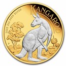 2023 Australia 2 oz Silver Kangaroo Proof (Reverse Gilded)