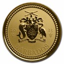 2023 Barbados 1 oz Gold Trident BU