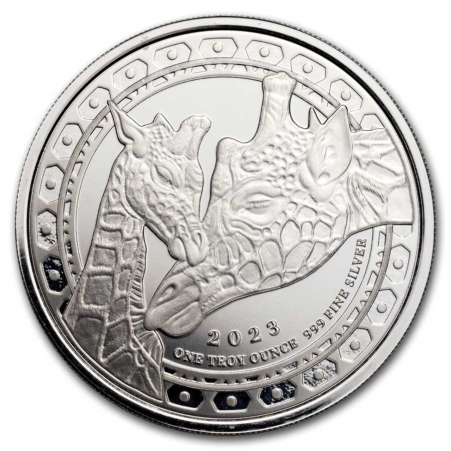 2023 Equatorial Guinea 1 oz Silver Giraffe (Prooflike)