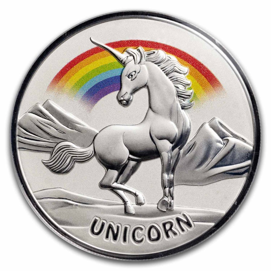 2023 Fiji 1 oz Silver Mythical Creatures - Unicorn (Colorized)