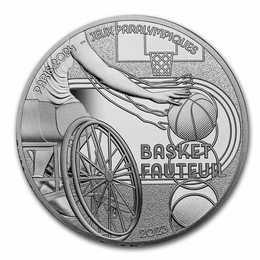 Buy 2023 FR €10 Silver 2024 Olympic Wheelchair BBall APMEX