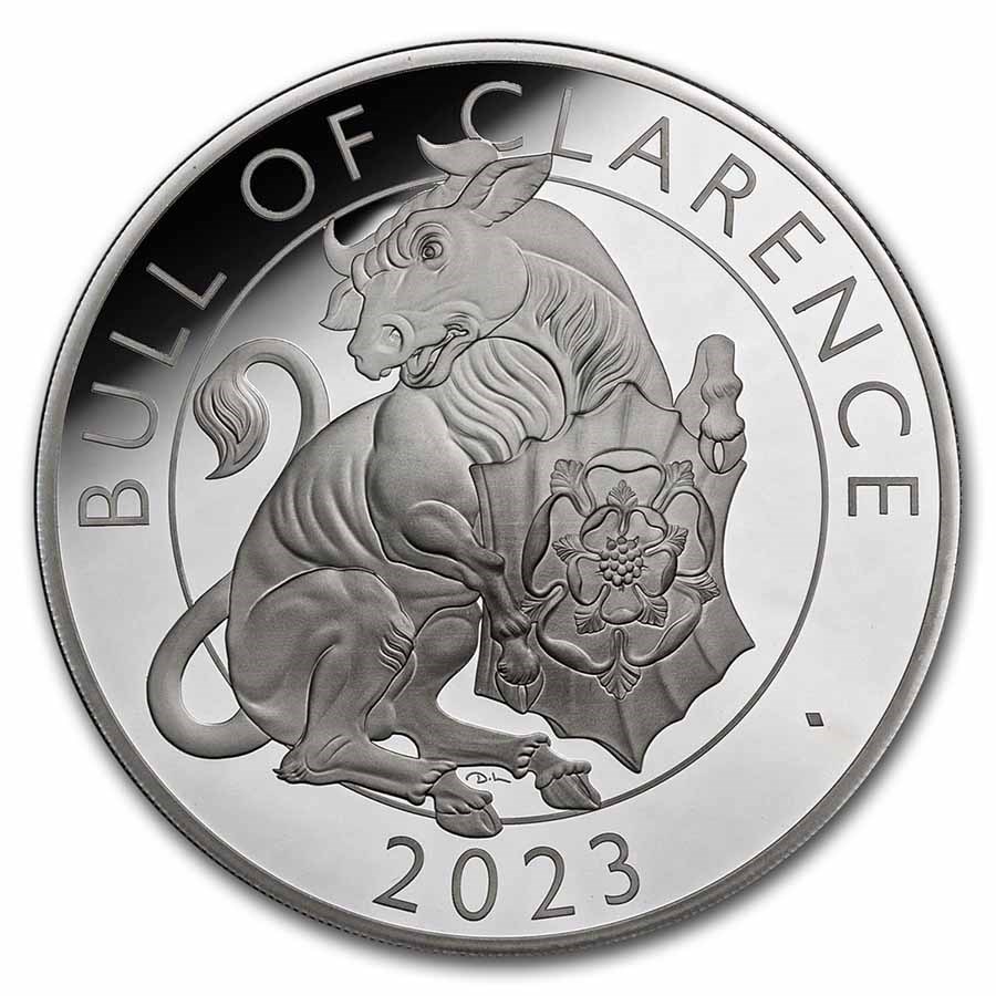 2023 GB 5 oz Silver Royal Tudor Beasts Bull of Clarence Pf