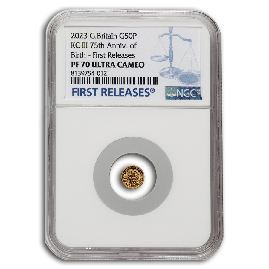 2023 GB 75th Ann Birth of His Majesty 1/40 oz Gold PF-70 NGC (FR)