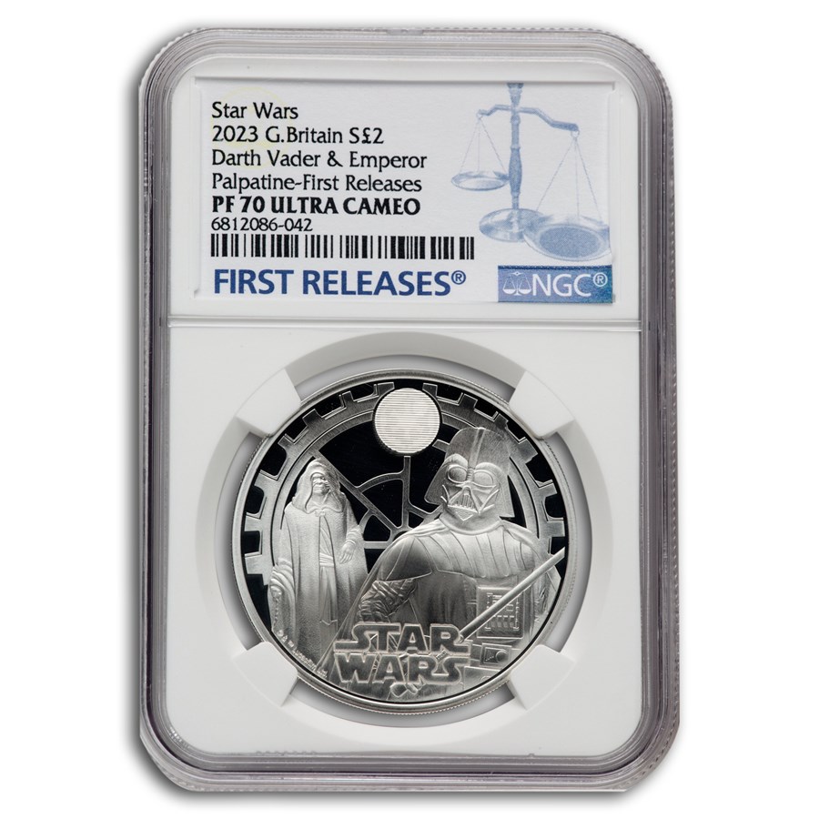 2023 GB Star Wars: Darth Vader & Emperor £2 Silver PF-70 NGC (FR)