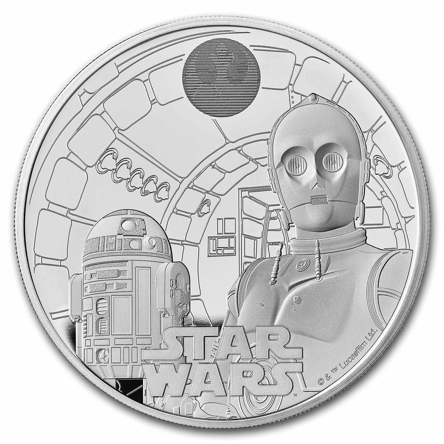 2023 GB Star Wars: R2-D2 and C-3PO £2 1 oz Silver Proof Coin