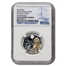 2023 GB Star Wars: R2-D2 and C-3PO 50p Color Silver PF-69 NGC FR