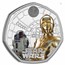 2023 GB Star Wars: R2-D2 and C-3PO 50p Colorized Silver Prf Coin