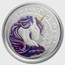 2023 Ghana 1 oz Silver 5 Cedis Purple Magical Unicorn "Aurora"