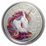 2023 Ghana 1 oz Silver 5 Cedis Rainbow Magical Unicorn "Blossom"