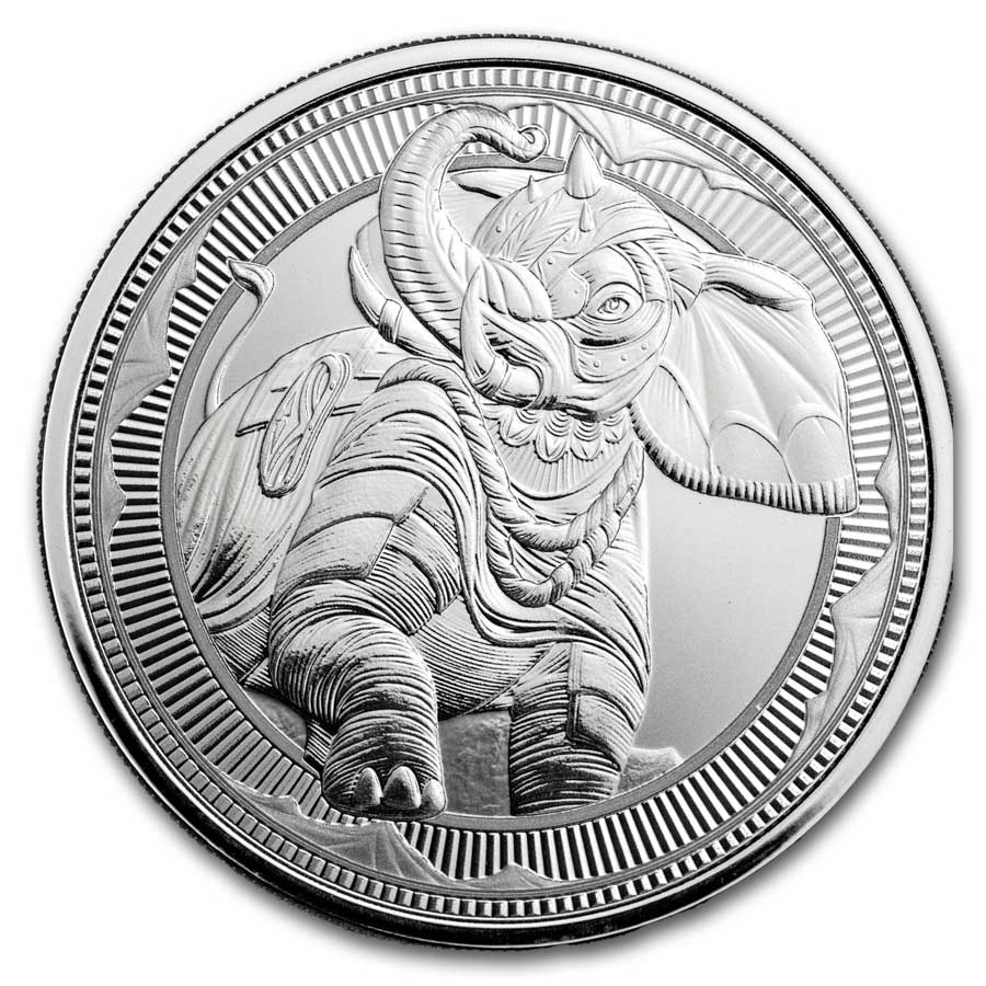 2023 Gibraltar 1 oz Silver War Elephant BU