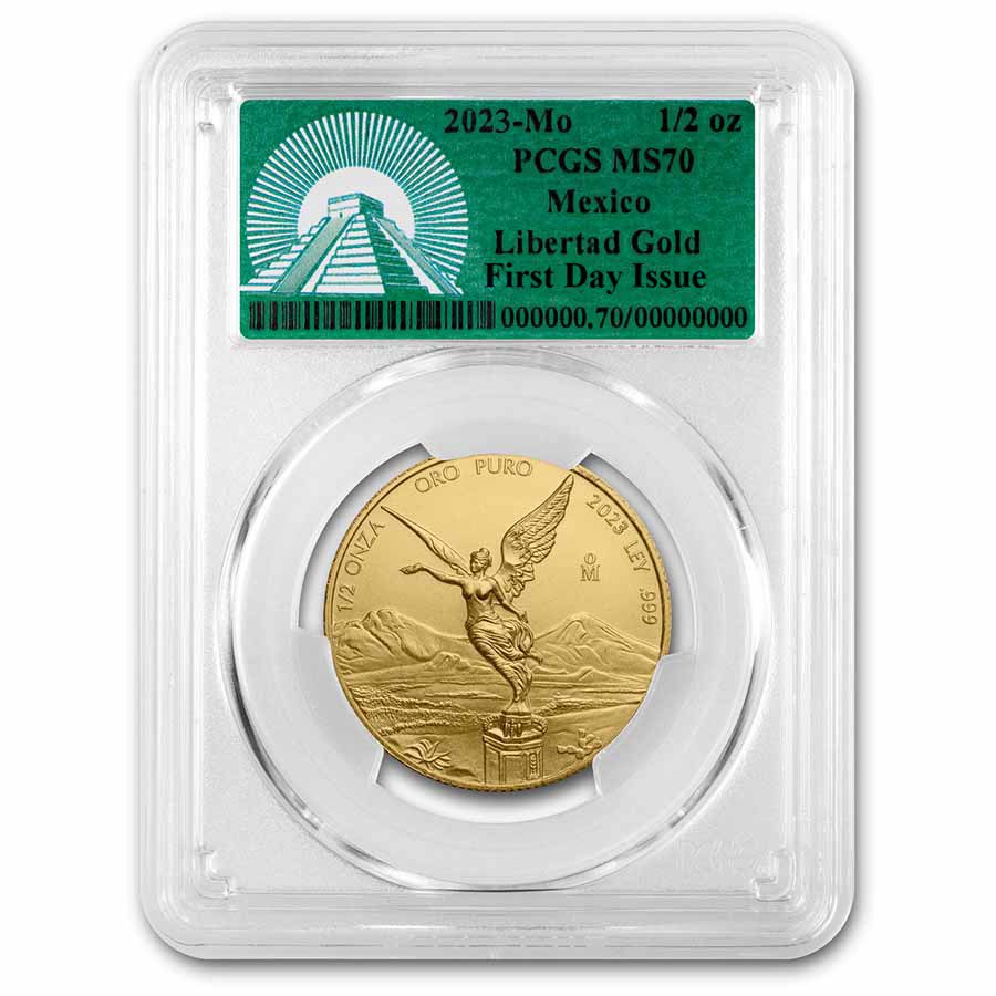 2023 Mexico 1/2 oz Gold Libertad MS-70 PCGS (FDI, Green Label)