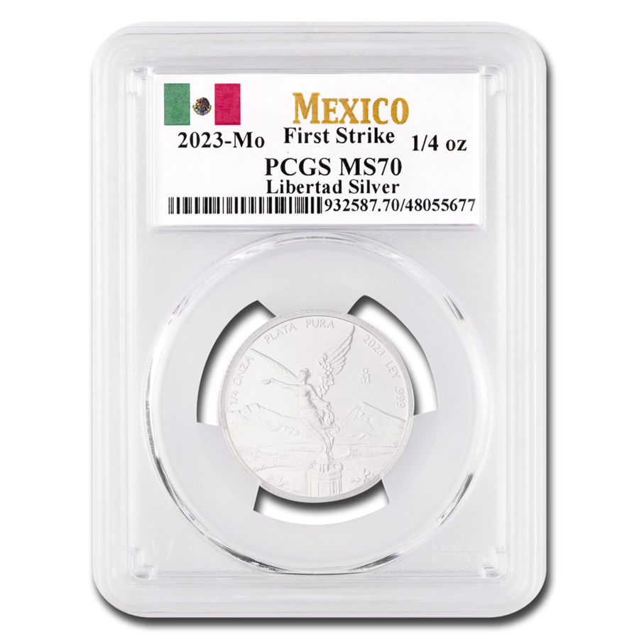 2023 Mexico 1/4 oz Silver Libertad MS-70 PCGS (First Strike)