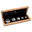 2023 Mexico 5-Coin Silver Libertad Proof Set (1.9 oz, Wood Box)