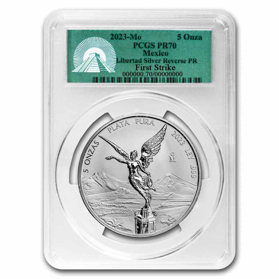 2023 Mexico 5 oz Silver Libertad Reverse Proof PR-70 PCGS (FS)