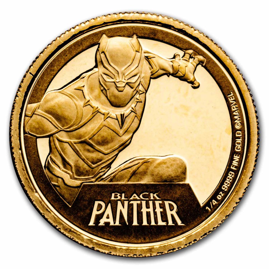 2023 Niue 1/4 oz Gold Coin $25 Marvel: Black Panther™ (Box & COA)