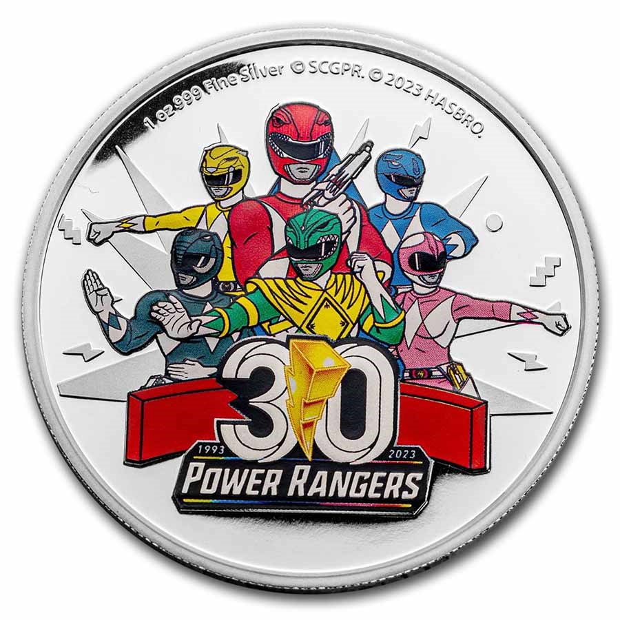 2023 Niue 1 oz Silver $2 Power Rangers 30th Anniversary