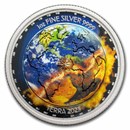 2023 Niue 1 oz Silver Burning Earth Global Warming Terra IV