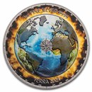 2023 Niue 1 oz Silver Burning Earth Global Warming Terra