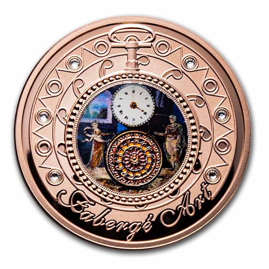 2023 Niue 1 oz Silver Faberge Eggs: Pocket Watch