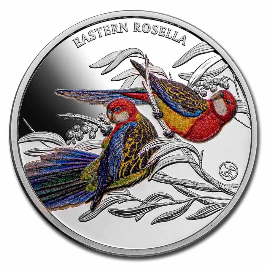 2023 Niue 1 oz Silver Proof John Gould's Eastern Rosella