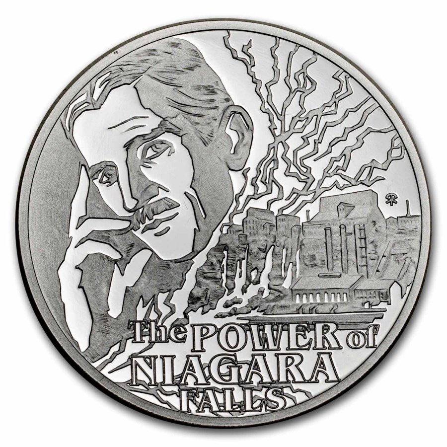 2023 Niue 1 oz Silver Proof Nikola Tesla; Niagara Falls