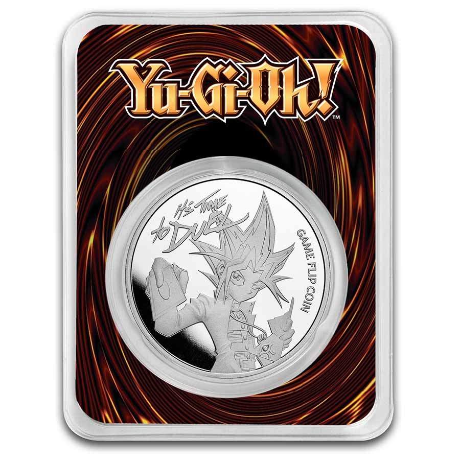 2023 Niue 1 oz Silver Yu-Gi-Oh! Game Flip Coin 25th Anniv, In TEP